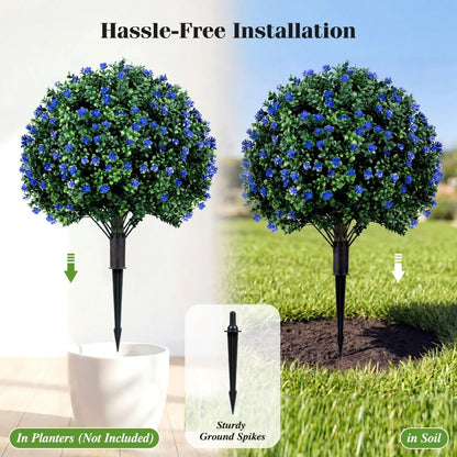 2 Pack Boxwood Topiary Balls for Outdoor Use