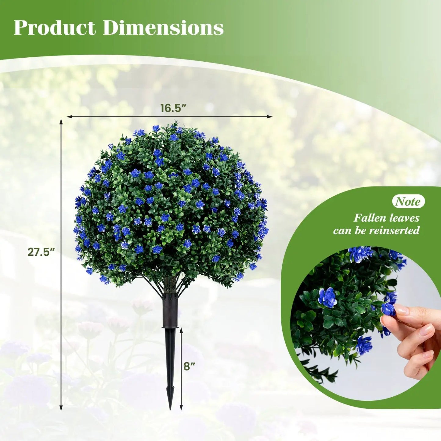 2 Pack Boxwood Topiary Balls for Outdoor Use