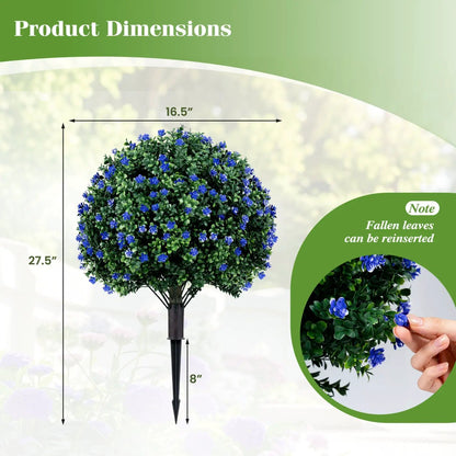 2 Pack Boxwood Topiary Balls for Outdoor Use