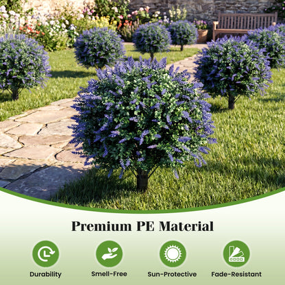 Lavender Boxwood Topiary Balls with Ground Spikes
