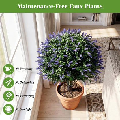Lavender Boxwood Topiary Balls with Ground Spikes