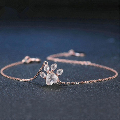 A Sterling Silver Cat Paw Chain Link Bracelet