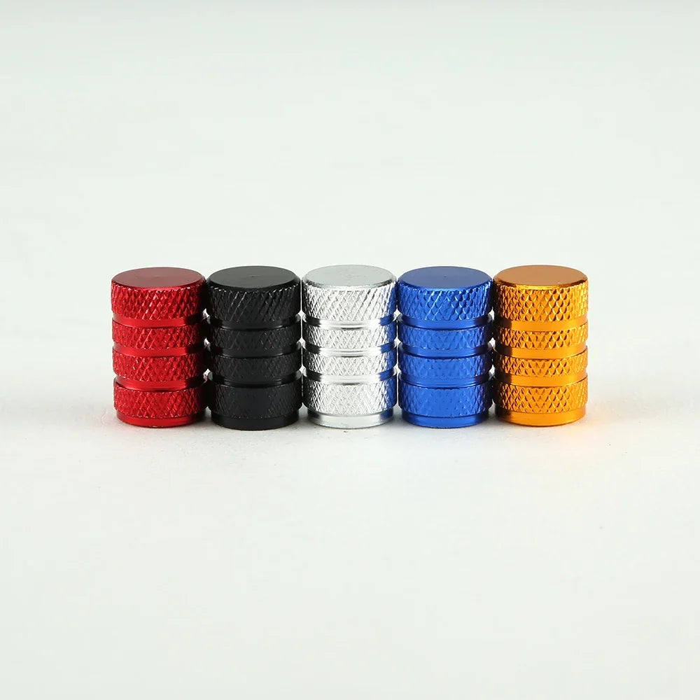 Valve stem caps 15-count knurled aluminum in red black silver blue orange by BikerZoneZ on Tampa Home & Garden Store
