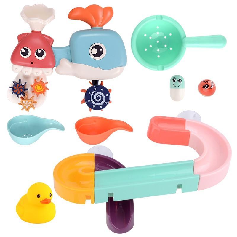 Bath toy set Stevvex Marble Race Orbit Track with multicolor suction cups on Tampa Home & Garden Store