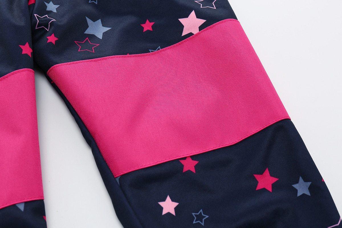 Stevvex kids ski suit navy with hot pink panels and star pattern on Tampa Home & Garden Store