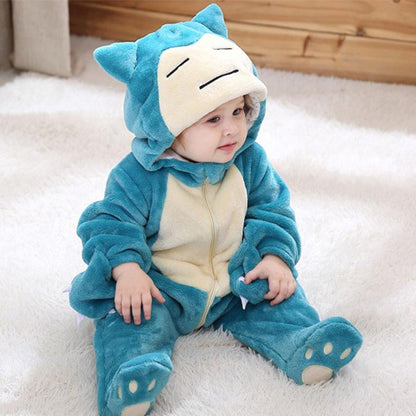 Baby blue plush dinosaur cosplay jumpsuit with beige belly, hood face, zipper front Stevvex on Tampa Home & Garden Store