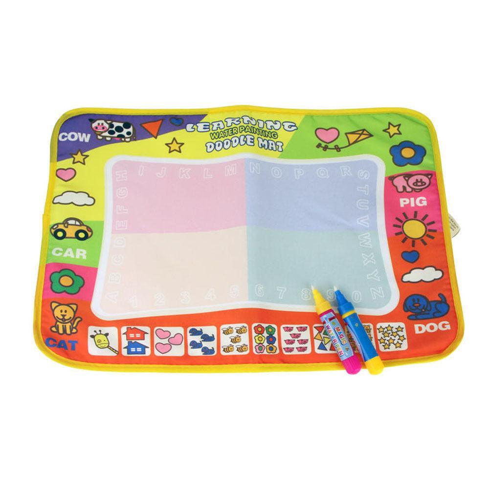 Stevvex kids water drawing mat with yellow border and two pens (pink, blue) 45.5 x 29 cm on Tampa Home & Garden Store