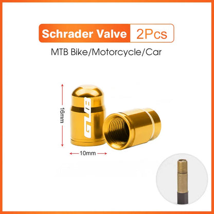 Gold aluminum Schrader valve caps set of 2 for bike/motorcycle/car by BikerZoneZ on Tampa Home & Garden Store