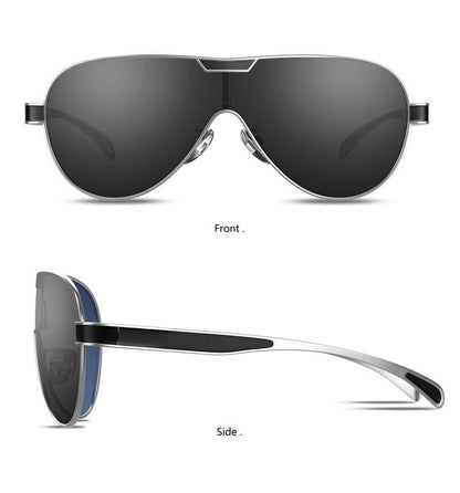 Stevvex polarized driving sunglasses, black aviator with silver trim and UV400 lenses on Tampa Home & Garden Store
