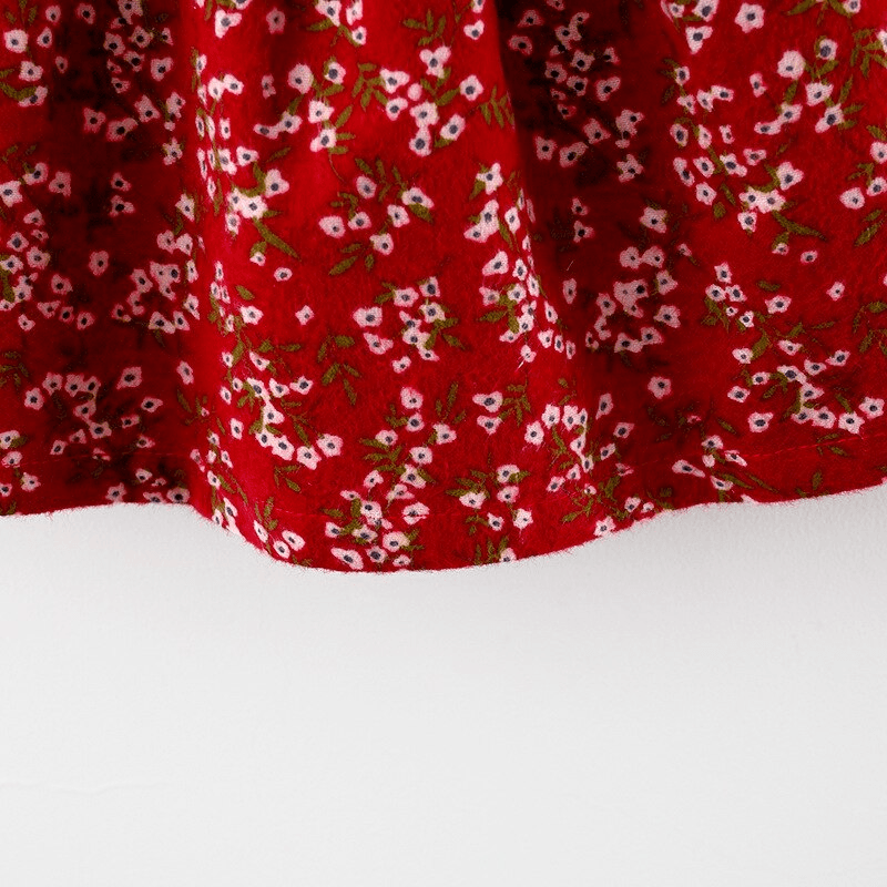 Modern Retro Girl Dress red cotton floral print baby party dress Stevvex on Tampa Home & Garden Store