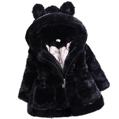 Winter Baby Girls Hooded Fleece Coat with Ears