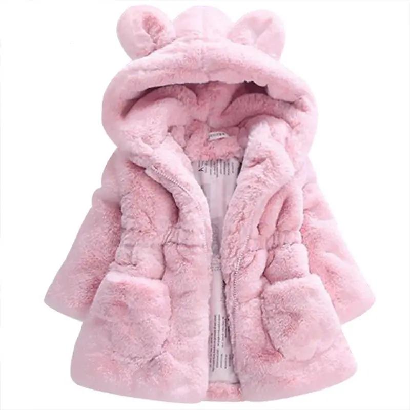 Winter Baby Girls Hooded Fleece Coat with Ears
