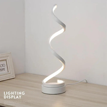 Led Spiral Table Lamp, Modern Curved Desk Light