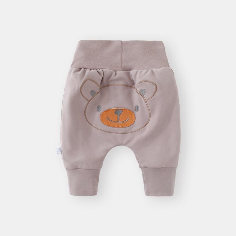 Stevvex baby thick pants 3–24M pink cotton trousers with bear patch and high elastic waist on Tampa Home & Garden Store