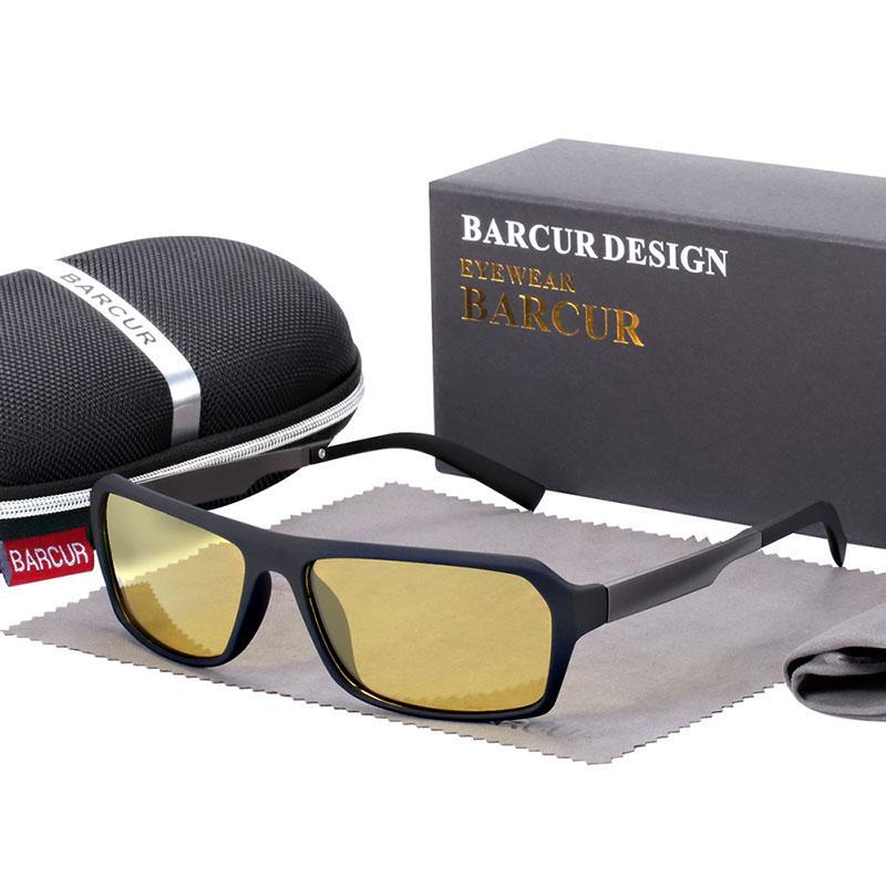 Stevvex Barcur square sports sunglasses with black frame and yellow lenses UV400 protection on Tampa Home & Garden Store