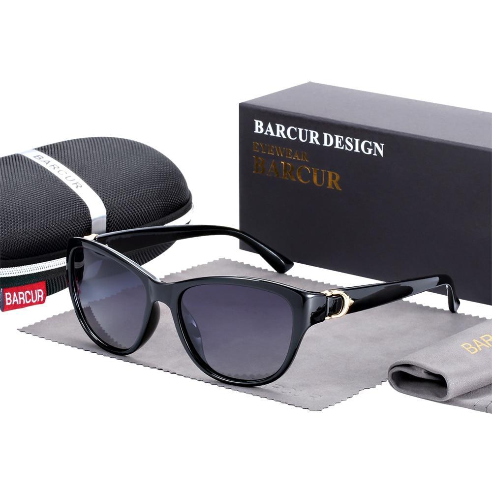 Barcur TR90 gradient cat-eye sunglasses with polarized lenses UV protection on Tampa Home & Garden Store