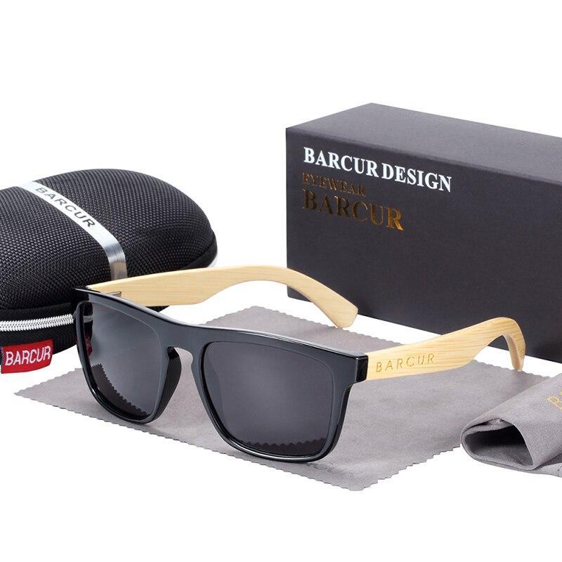 Barcur bamboo sunglasses with polarized lenses and wood arms on Tampa Home & Garden Store