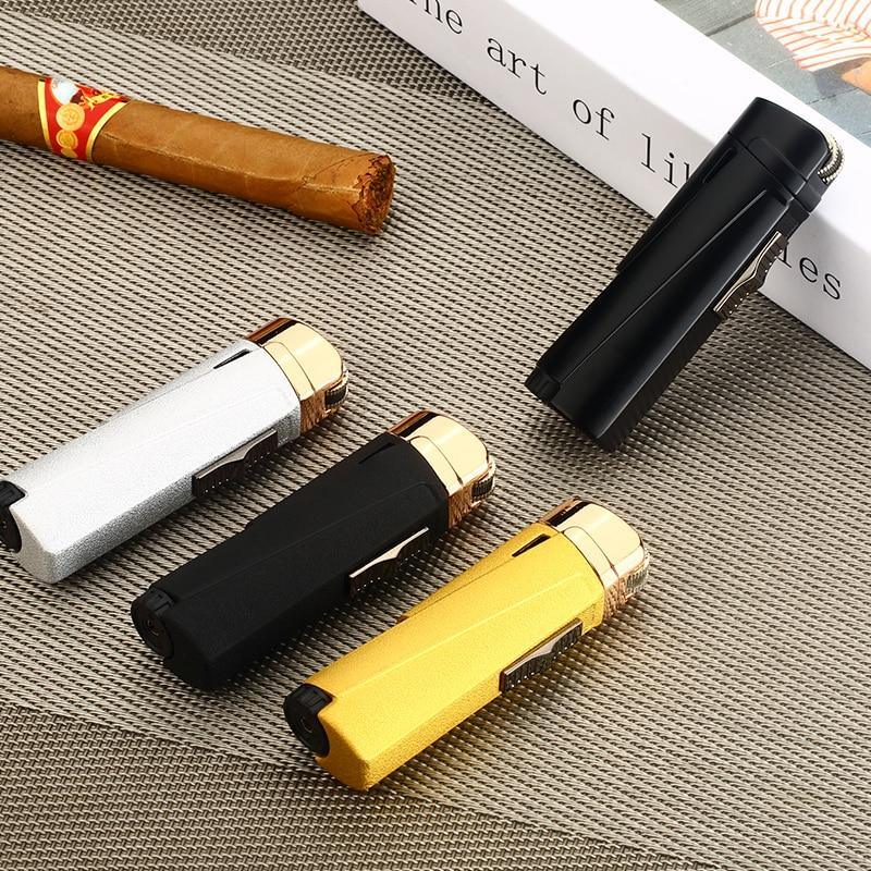 Stevvex metal torch lighters, four compact lighters in silver black and gold tops on Tampa Home & Garden Store