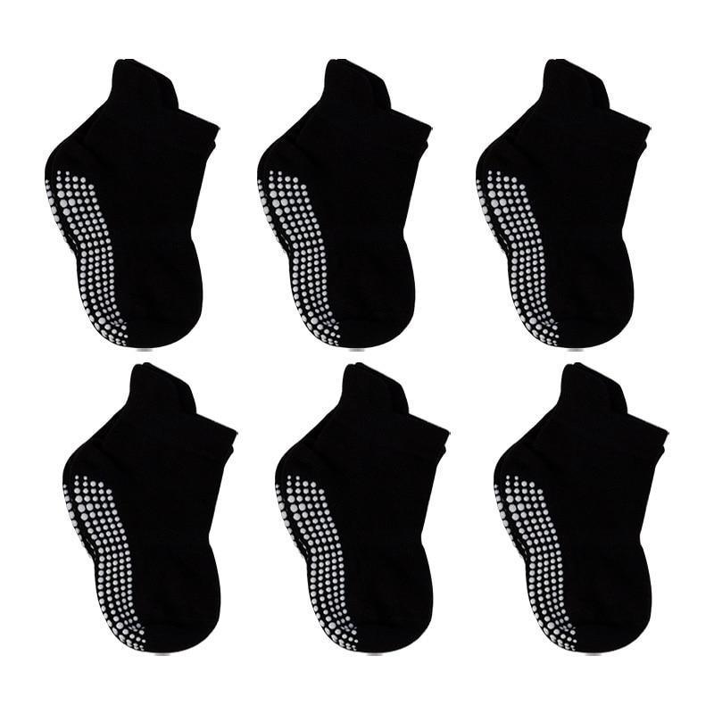 Stevvex cotton socks 6-pairs black lowcut with rubber-grips on Tampa Home & Garden Store
