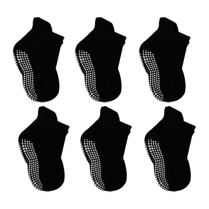Stevvex cotton socks 6-pairs black lowcut with rubber-grips on Tampa Home & Garden Store