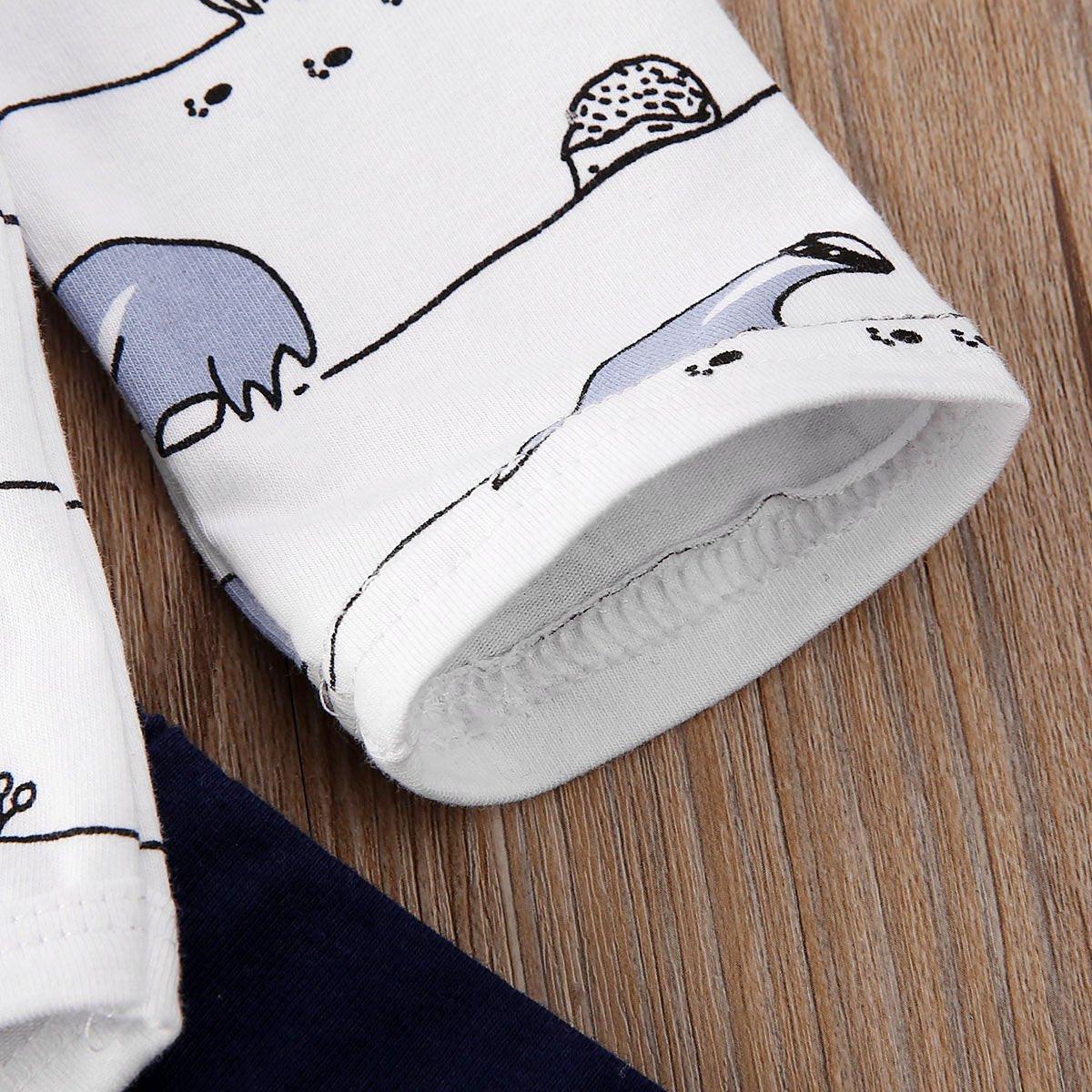 Stevvex newborn fox-print romper set white fabric with blue fox outlines cuffed sleeve detail on Tampa Home & Garden Store