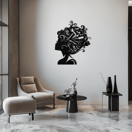 Hair Stylist Metal Wall Art - Steel Wall Decor for Salons and Studios - KAF004 - Tampa Home & Garden Store