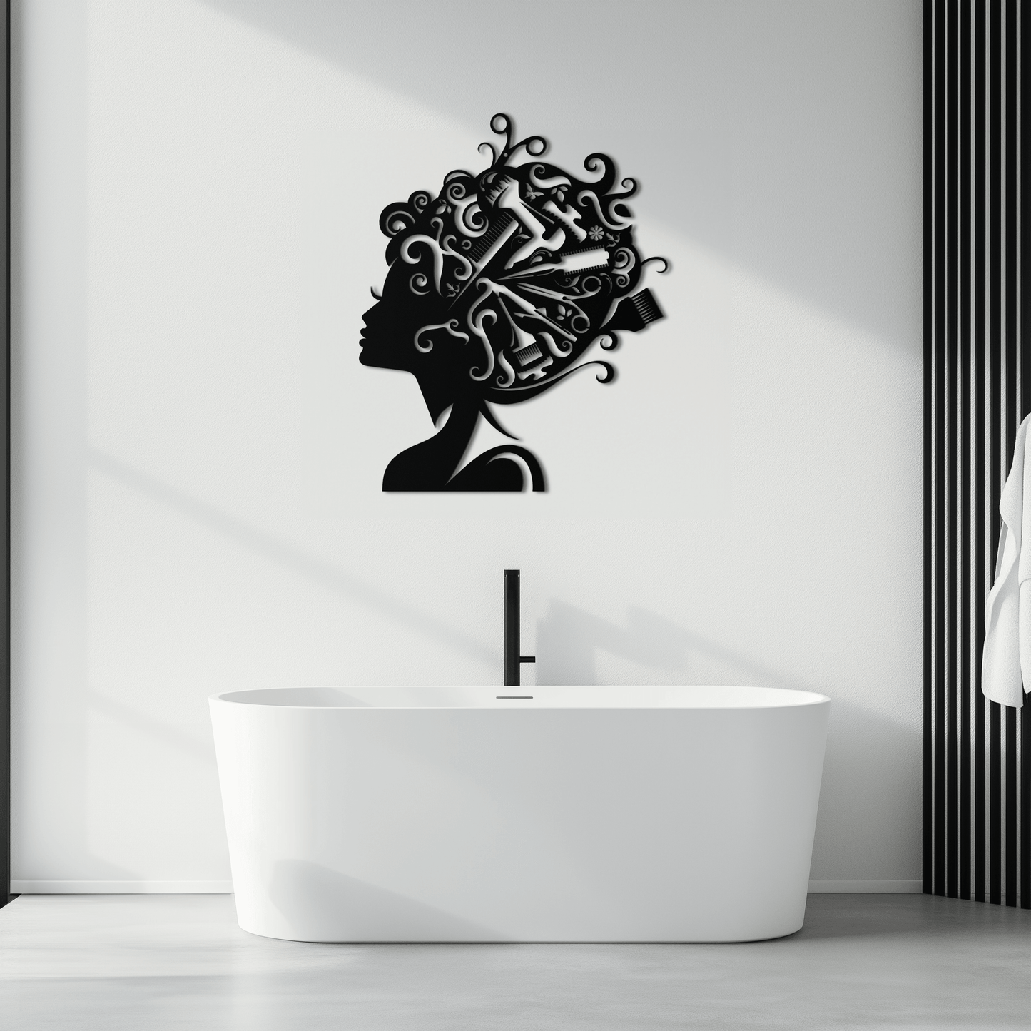 Hair Stylist Metal Wall Art - Steel Wall Decor for Salons and Studios - KAF004 - Tampa Home & Garden Store