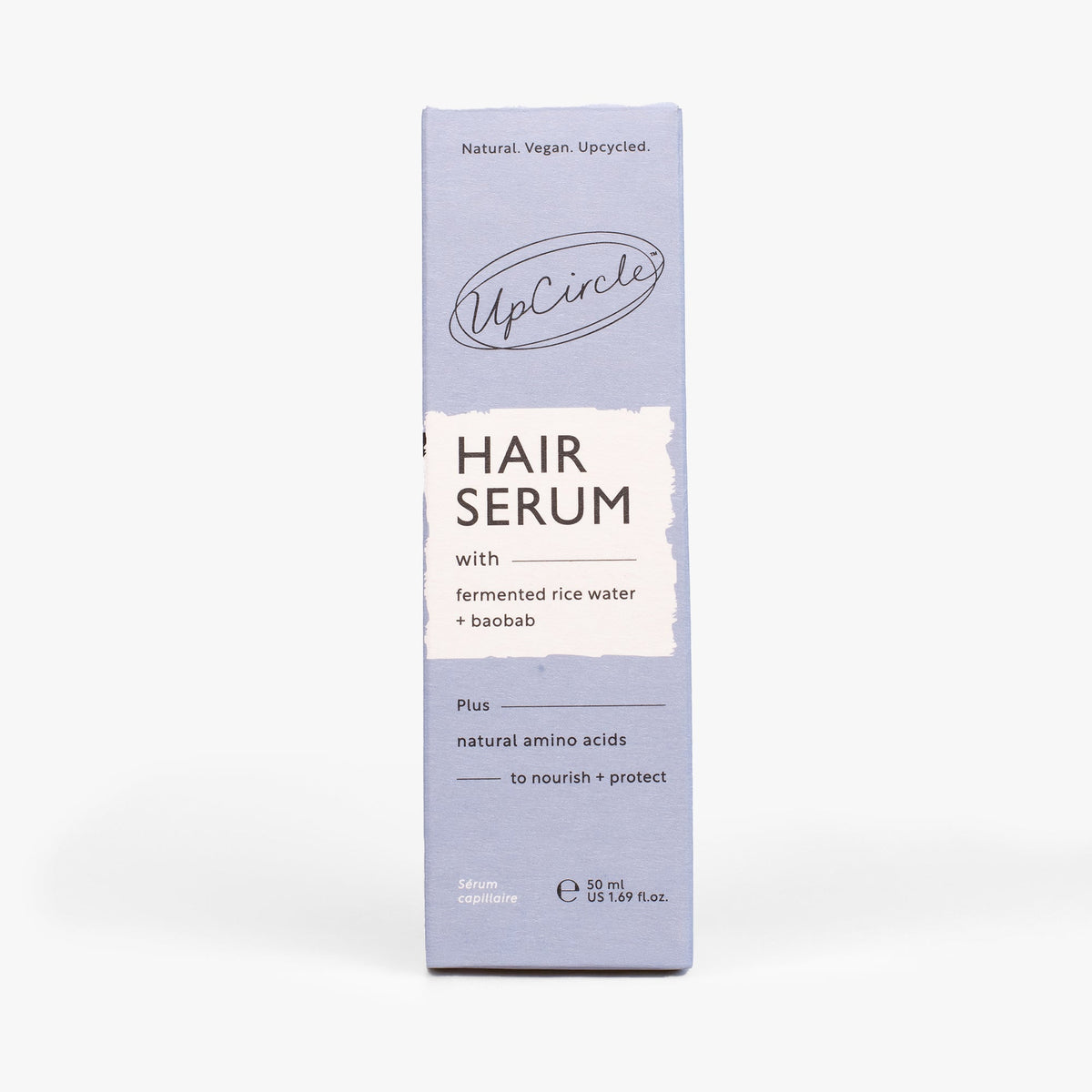 UpCircle Hair Serum lavender packaging with logo and fermented rice water + baobab, 50 ml on Tampa Home & Garden Store