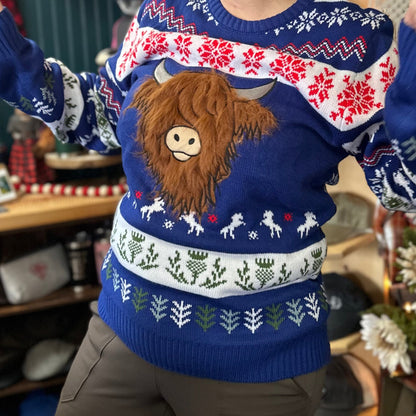 Hairy Highland Coo Ugly Christmas Sweater - Tampa Home & Garden Store