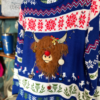 Hairy Highland Coo Ugly Christmas Sweater - Tampa Home & Garden Store