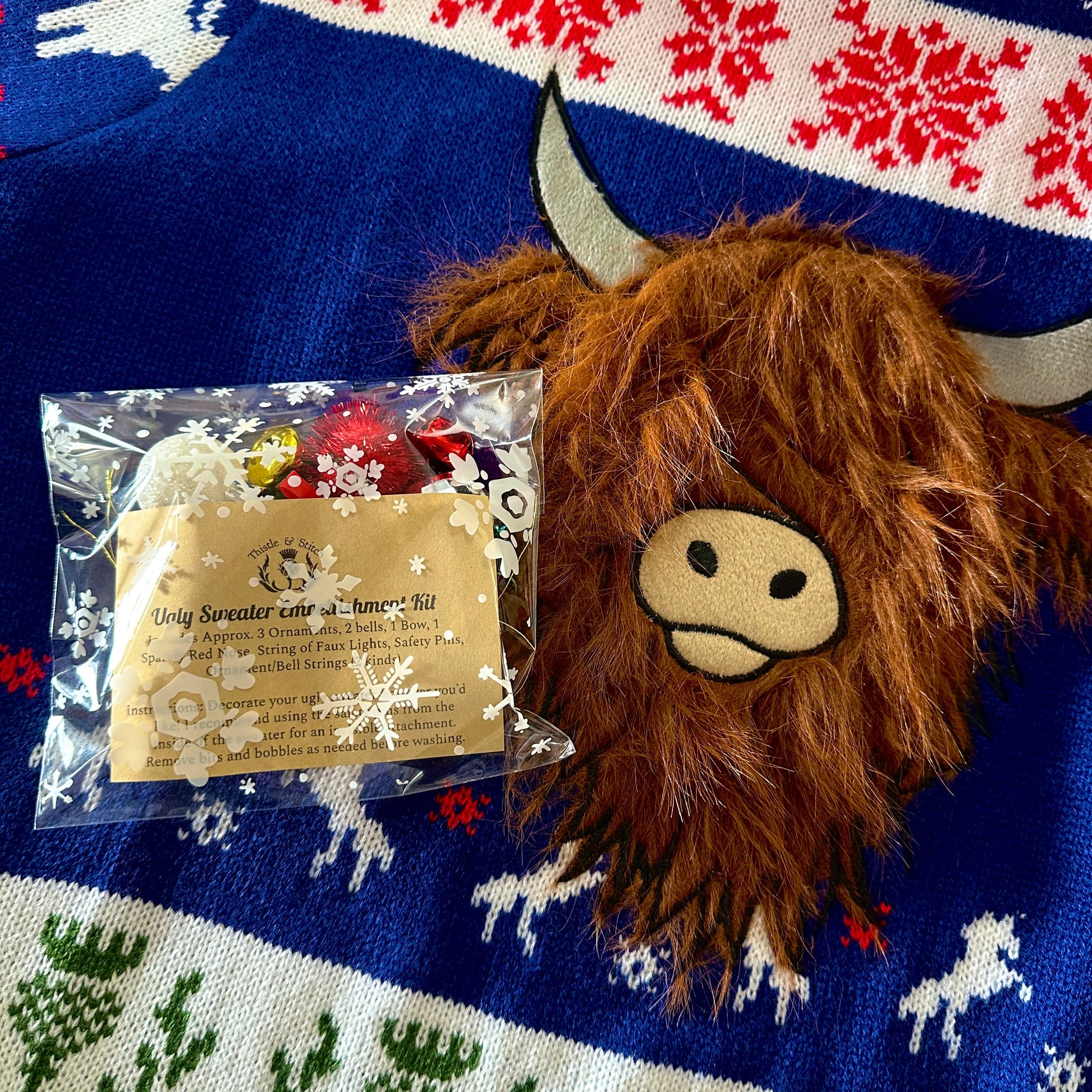 Hairy Highland Coo Ugly Christmas Sweater - Tampa Home & Garden Store