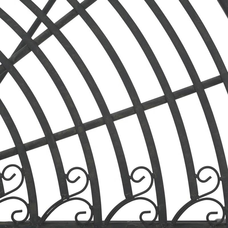 Half-Circle Outdoor Patio Garden Black Wrought Iron Tree Bench - Tampa Home & Garden Store