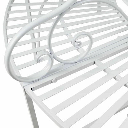 Half-Circle White Metal Outdoor Patio Garden Tree Bench - Tampa Home & Garden Store