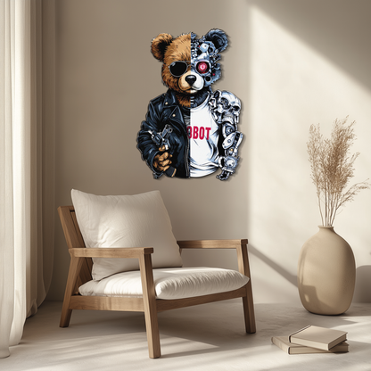 Half Cyborg Bear Wall Decor – Edgy Robo Teddy with Attitude-KAFUVM022 - Tampa Home & Garden Store