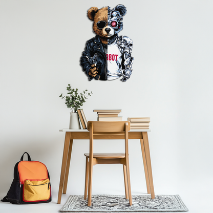 Half Cyborg Bear Wall Decor – Edgy Robo Teddy with Attitude-KAFUVM022 - Tampa Home & Garden Store