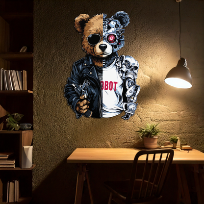 Half Cyborg Bear Wall Decor – Edgy Robo Teddy with Attitude-KAFUVM022 - Tampa Home & Garden Store