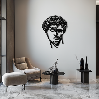 Half Skull David Head Metal Wall Art – Modern Classical Death Fusion Decor- KAF630 - Tampa Home & Garden Store