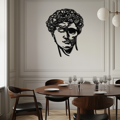 Half Skull David Head Metal Wall Art – Modern Classical Death Fusion Decor- KAF630 - Tampa Home & Garden Store