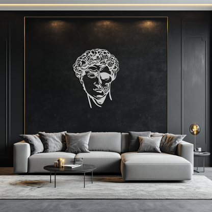 Half Skull David Head Metal Wall Art – Modern Classical Death Fusion Decor- KAF630 - Tampa Home & Garden Store