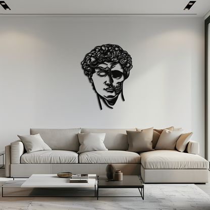 Half Skull David Head Metal Wall Art – Modern Classical Death Fusion Decor- KAF630 - Tampa Home & Garden Store