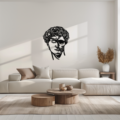 Half Skull David Head Metal Wall Art – Modern Classical Death Fusion Decor- KAF630 - Tampa Home & Garden Store