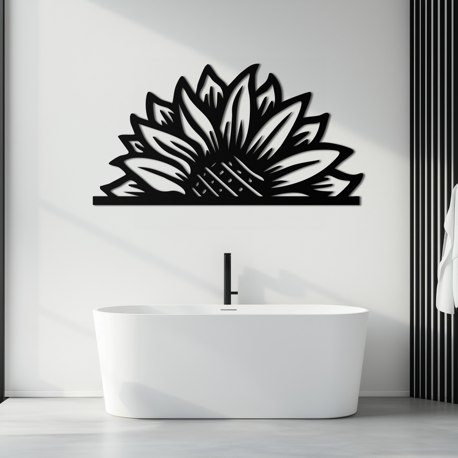 Half Sunflower Metal Wall Art – Nature-Inspired Floral Silhouette for Bright Interiors- KAF696 - Tampa Home & Garden Store