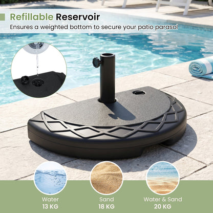 Half Round Umbrella Base Fillable Water and Sand