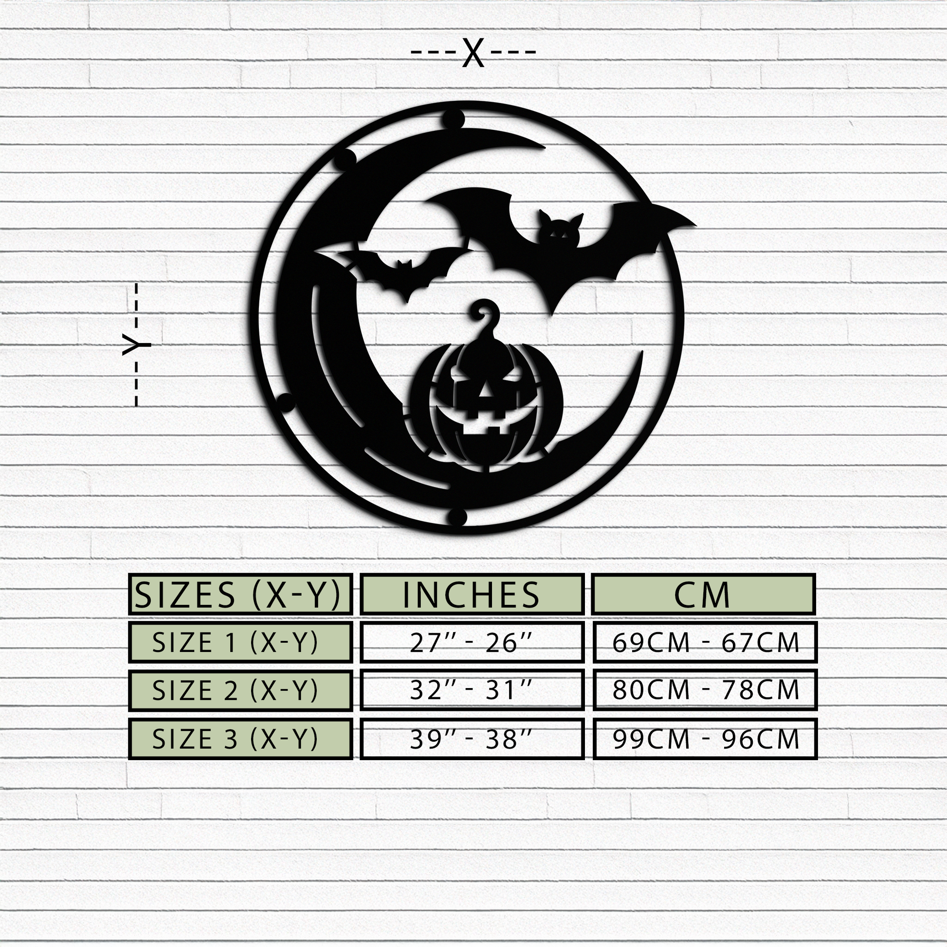 Halloween Bat Pumpkin Metal Wall Art – Spooky Jack-O'-Lantern Steel Decor- KAF371 - Tampa Home & Garden Store