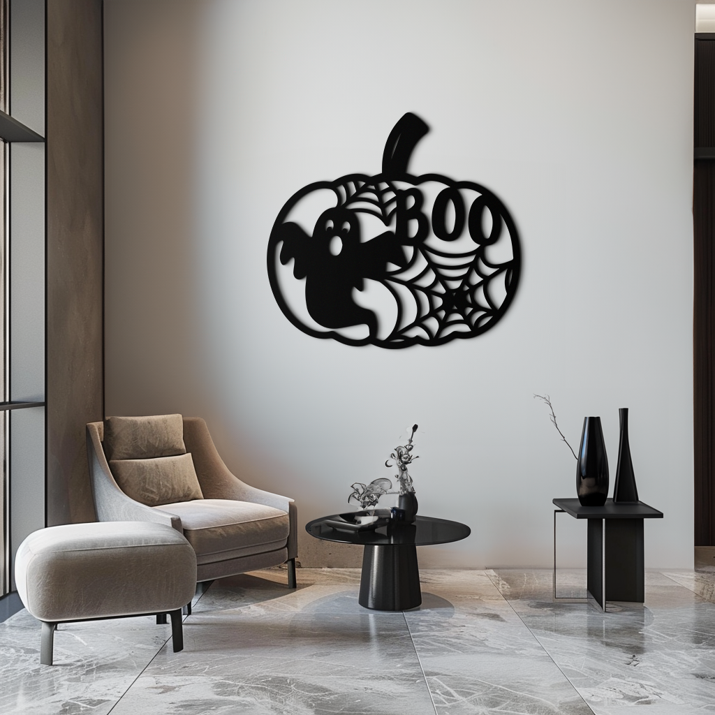 Halloween Boo Pumpkin Metal Wall Art - Spooky Halloween Decor- KAF276 - Tampa Home & Garden Store