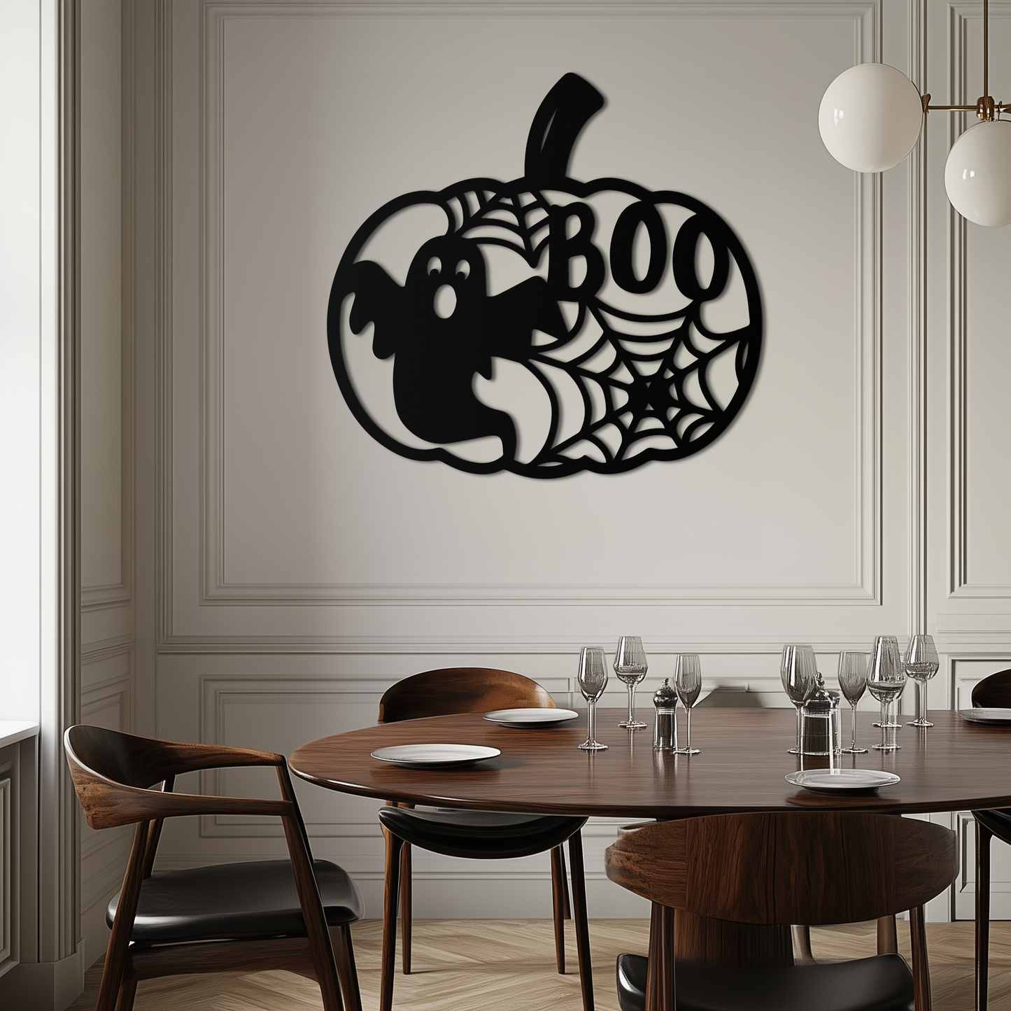Halloween Boo Pumpkin Metal Wall Art - Spooky Halloween Decor- KAF276 - Tampa Home & Garden Store