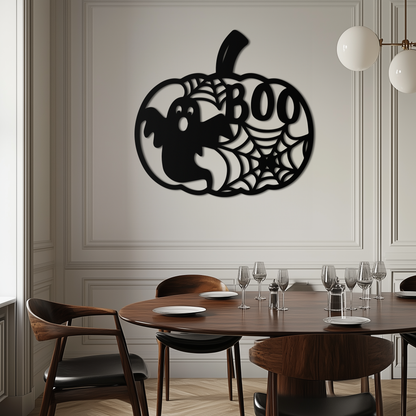 Halloween Boo Pumpkin Metal Wall Art - Spooky Halloween Decor- KAF276 - Tampa Home & Garden Store