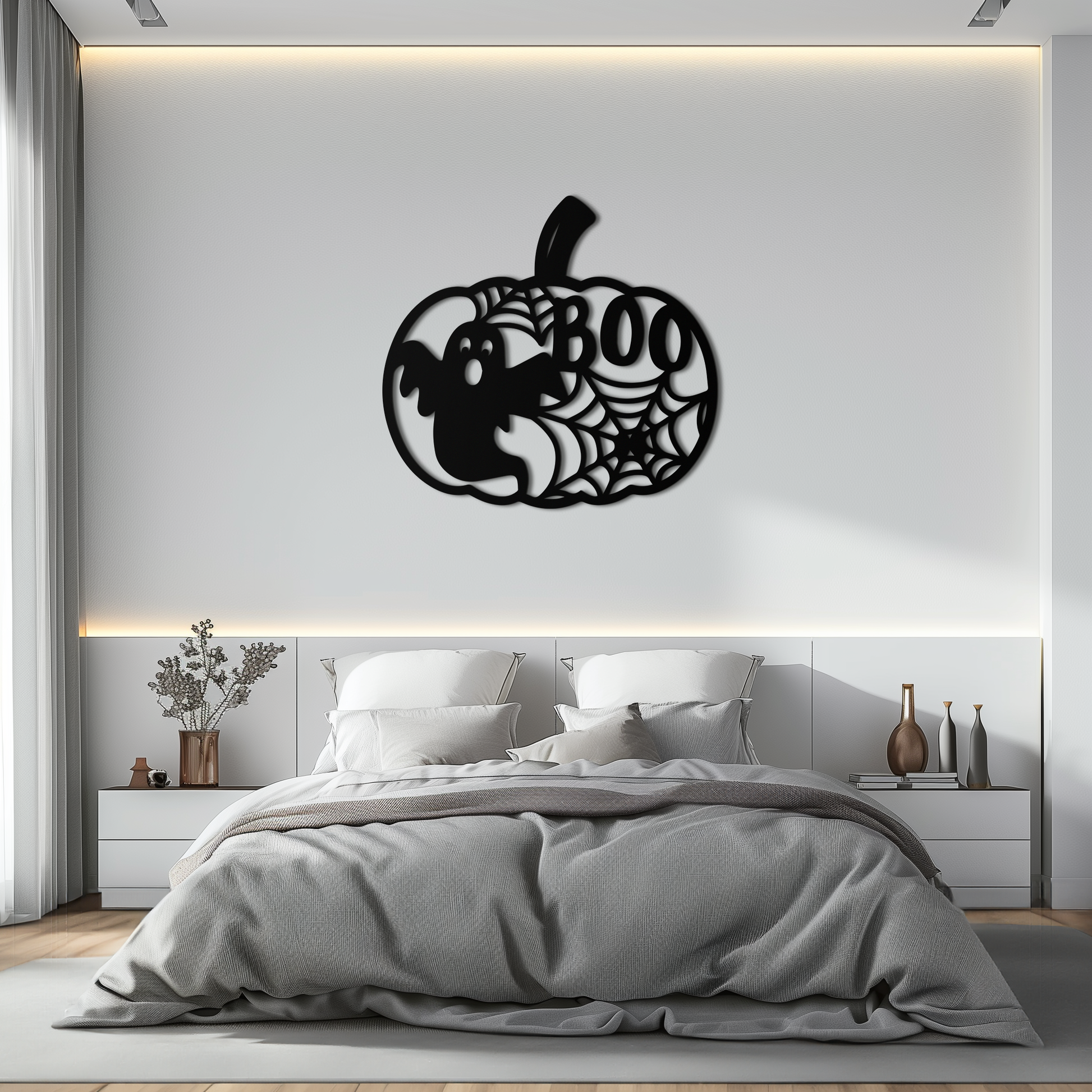 Halloween Boo Pumpkin Metal Wall Art - Spooky Halloween Decor- KAF276 - Tampa Home & Garden Store