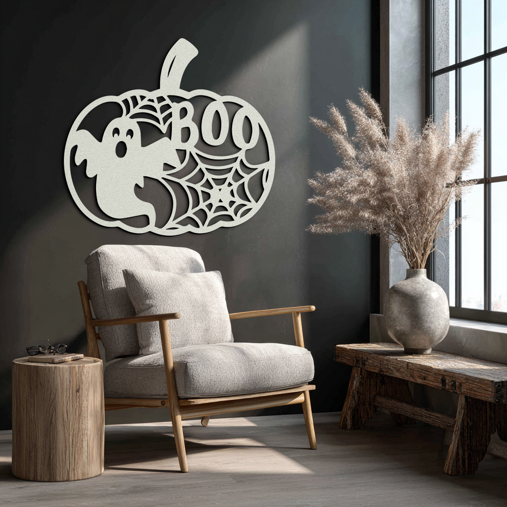 Halloween Boo Pumpkin Metal Wall Art - Spooky Halloween Decor- KAF276 - Tampa Home & Garden Store