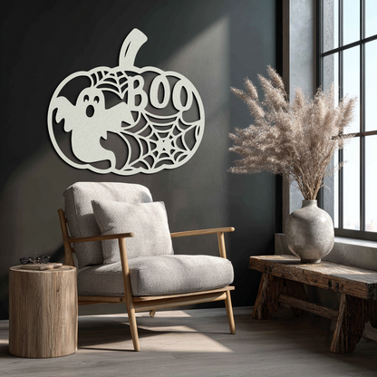 Halloween Boo Pumpkin Metal Wall Art - Spooky Halloween Decor- KAF276 - Tampa Home & Garden Store